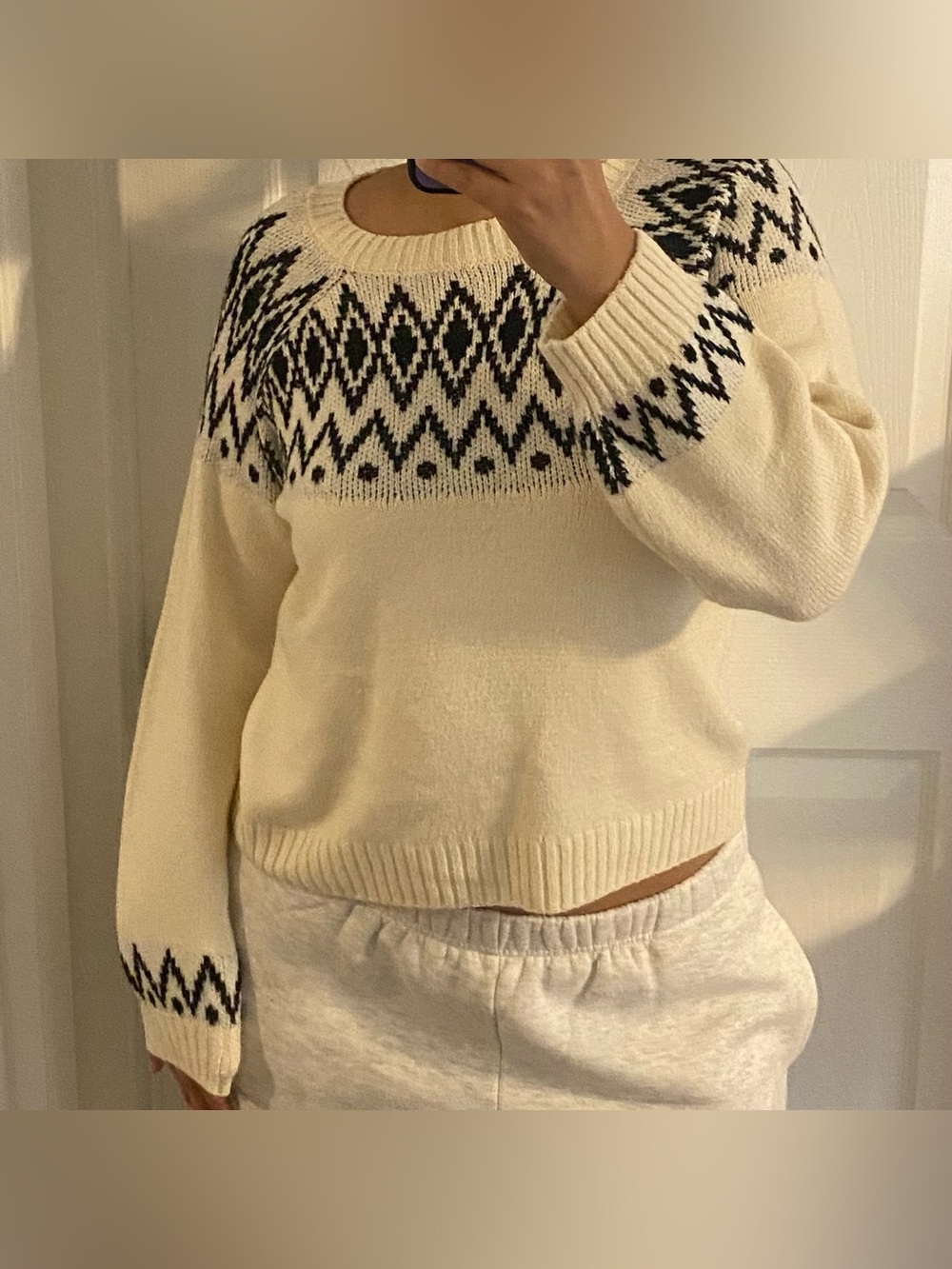 Cat & Jack Fuzzy cream sweater kids 14/16